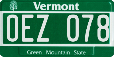 VT license plate OEZ078