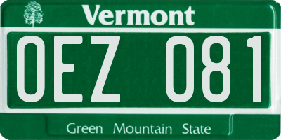 VT license plate OEZ081