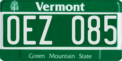 VT license plate OEZ085