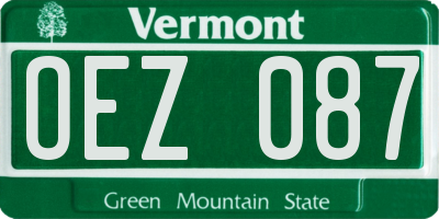 VT license plate OEZ087