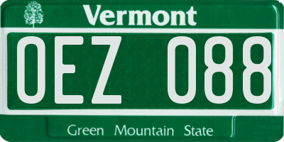 VT license plate OEZ088
