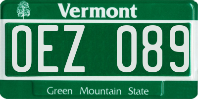 VT license plate OEZ089