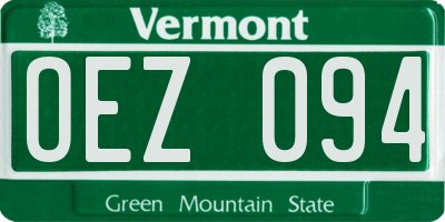 VT license plate OEZ094