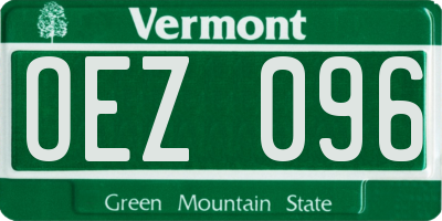 VT license plate OEZ096