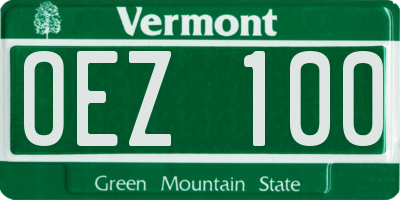 VT license plate OEZ100