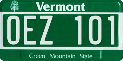 VT license plate OEZ101