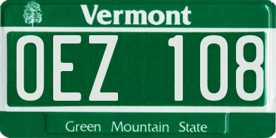 VT license plate OEZ108