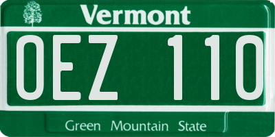VT license plate OEZ110