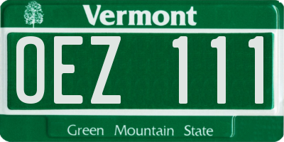 VT license plate OEZ111