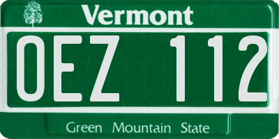 VT license plate OEZ112
