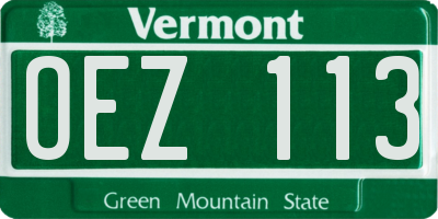 VT license plate OEZ113