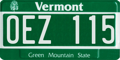 VT license plate OEZ115