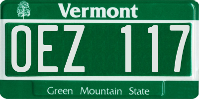 VT license plate OEZ117