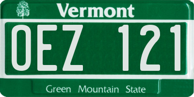 VT license plate OEZ121