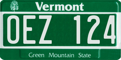 VT license plate OEZ124