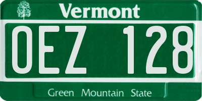 VT license plate OEZ128