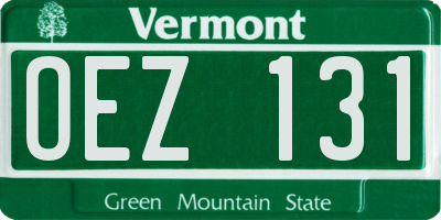 VT license plate OEZ131