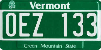 VT license plate OEZ133