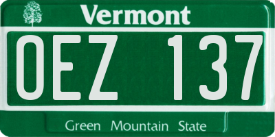VT license plate OEZ137