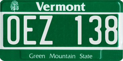 VT license plate OEZ138