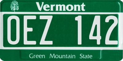 VT license plate OEZ142
