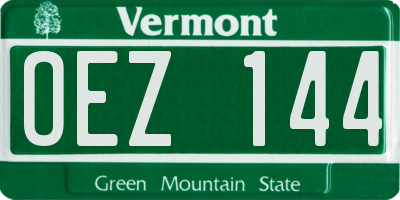 VT license plate OEZ144