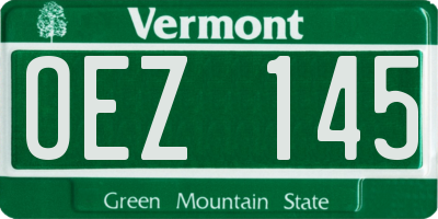VT license plate OEZ145