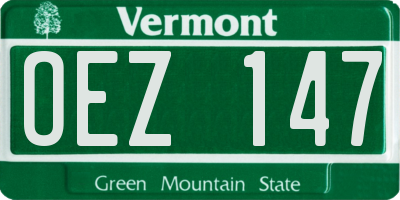 VT license plate OEZ147
