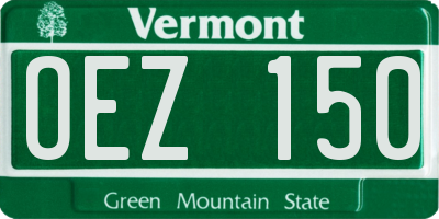 VT license plate OEZ150