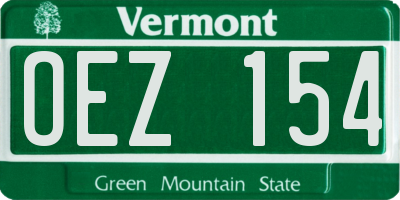 VT license plate OEZ154
