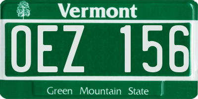 VT license plate OEZ156