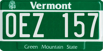 VT license plate OEZ157