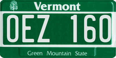VT license plate OEZ160