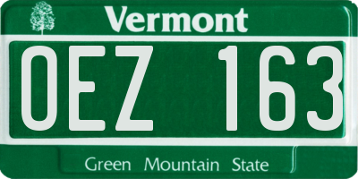 VT license plate OEZ163