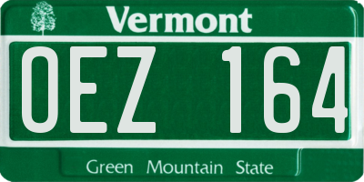 VT license plate OEZ164