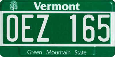 VT license plate OEZ165