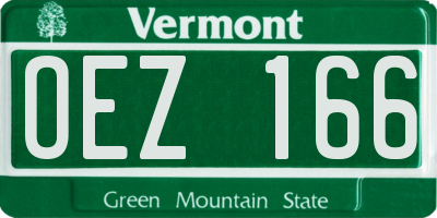 VT license plate OEZ166