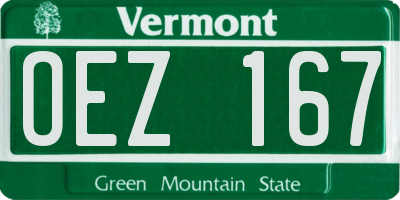 VT license plate OEZ167