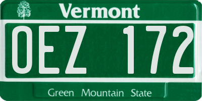 VT license plate OEZ172