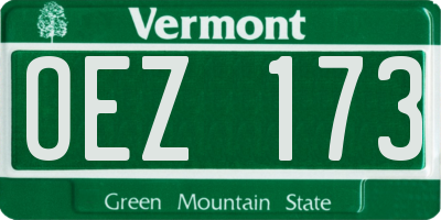 VT license plate OEZ173