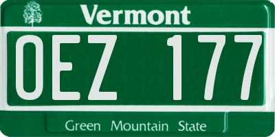 VT license plate OEZ177