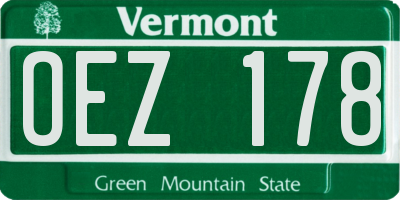 VT license plate OEZ178