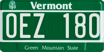 VT license plate OEZ180