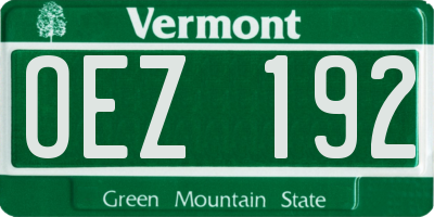 VT license plate OEZ192