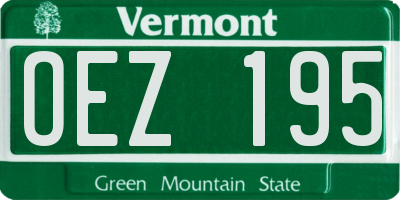 VT license plate OEZ195