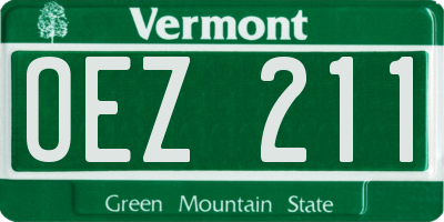 VT license plate OEZ211