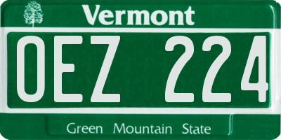 VT license plate OEZ224