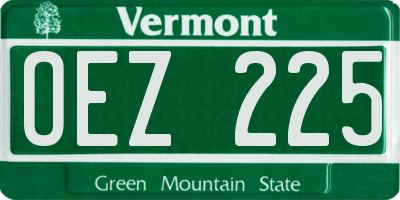 VT license plate OEZ225
