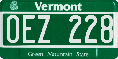 VT license plate OEZ228