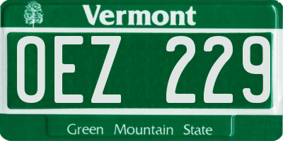 VT license plate OEZ229